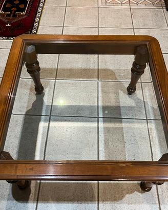Tavolino vintage in legno noce