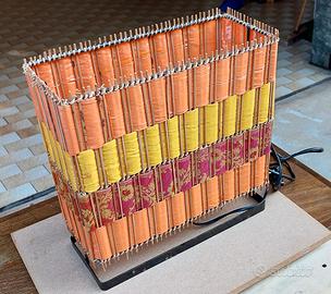 Lampada etnica in ferro e tessuto