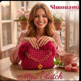 Mini Clutch Gioiello In Ecopelliccia E Fettuccia 