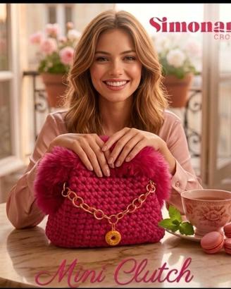 Mini Clutch Gioiello In Ecopelliccia E Fettuccia 