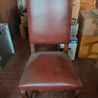 Sedie in pelle e mogano