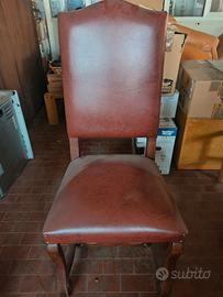 Sedie in pelle e mogano