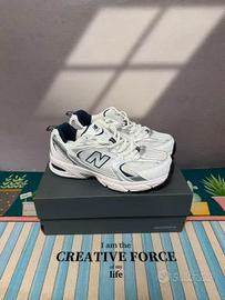New Balance 530 White Silver Navy