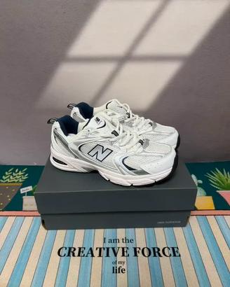 New Balance 530 White Silver Navy