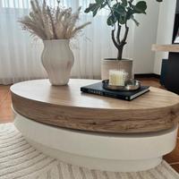 Tavolino da solotto bianco e legno