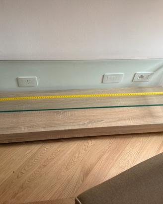 Mobile tv cristallo e legno
