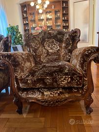 poltrone stile barocco in noce