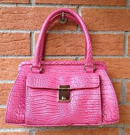 Borsa Fergi in pelle fucsia