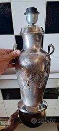 Vaso anfora argentato lampada