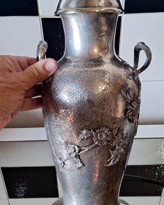 Vaso anfora argentato lampada