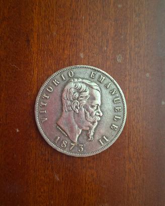 Moneta 5 lire 1873