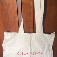 Clarins - sacca-borsa in tela ecrù