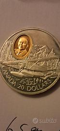 monete  20 dollari Canada  argento  925 Aviazione