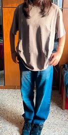 Maglietta oversize beige, tg. S, Zara