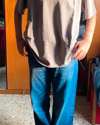 Maglietta oversize beige, tg. S, Zara