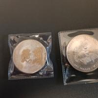 2 monete da un oncia in argento 
