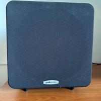 Cassa audio subwoofer e cavi alim e amplificatore