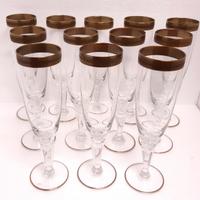 BOEMIA CRISTALLO VINTAGE set 12pz FLUTE oro 24k