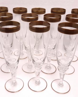 BOEMIA CRISTALLO VINTAGE set 12pz FLUTE oro 24k