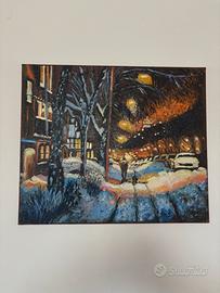 Passeggiata sotto la neve tra luci e magia