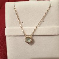 ciondolo azzurro con collana argento 