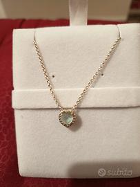 ciondolo azzurro con collana argento 