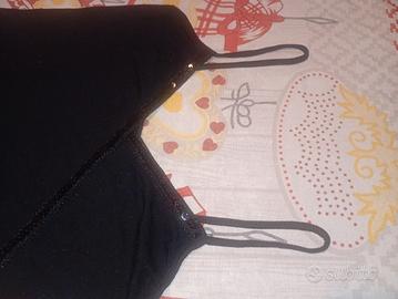 Canotta donna nera con paiette
