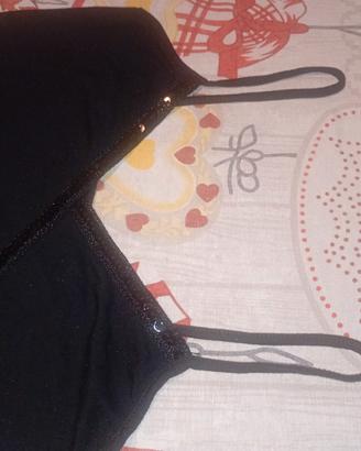 Canotta donna nera con paiette