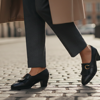 Scarpe Vintage Nicolette in Vera Pelle con Frange