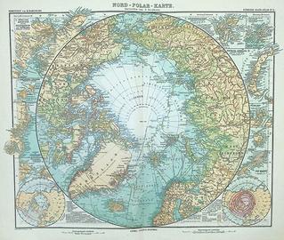 Stampe su rame del nord e sud polare