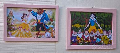 targhe in legno set cartoni animati cameretta