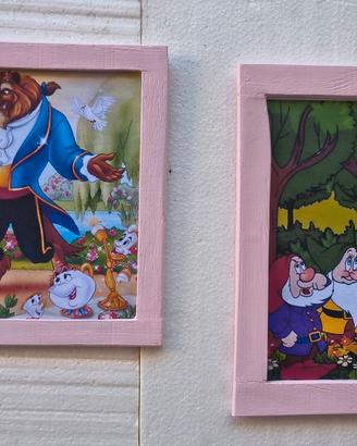 targhe in legno set cartoni animati cameretta