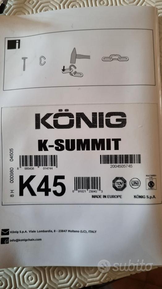 CATENE DA NEVE PER AUTO KONIG K-SUMMIT GRUPPO K45 MISURA 235/50