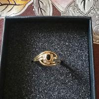 anello oro 18kt e zaffiro e diamante 