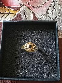 anello oro 18kt e zaffiro e diamante 