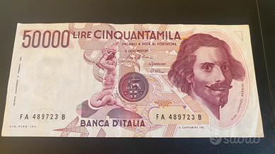 Banconota italiana 50.000 Lire GianLorenzo Bernini