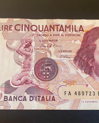Banconota italiana 50.000 Lire GianLorenzo Bernini