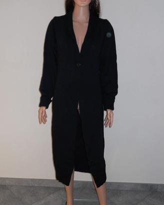 Cardigan Cappotto in Maglia di LANA Nero Tg. 40/42