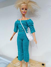 Outfit a uncinetto x Barbie - Tuta trendy e Borsa
