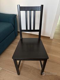 Set 4 sedie IKEA nere in legno