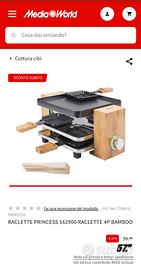 Raclette Princess 162900 Pure 4 Bamboo - Elettrodomestici In vendita a  Genova