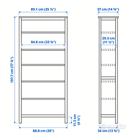 LIBRERIA + VETRINA linea HEMNES