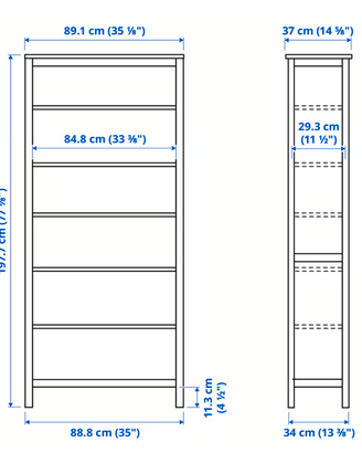 LIBRERIA + VETRINA linea HEMNES