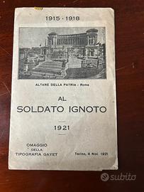 Volantino AL SOLDATO IGNOTO del 1921