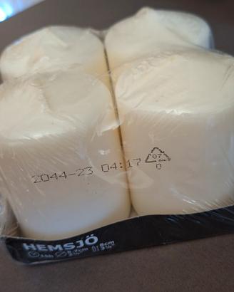 Candele  HEMSJÖ,  senza profumo naturale, 8cm 15h