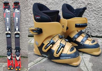 scarponi sci bambino Rossignol + sci 104cm
