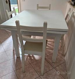 tavolo artigianale completo 4 sedie