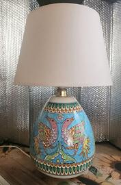 Lampada da tavolo in ceramica dipinta a mano Cecco