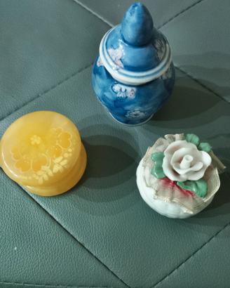 Tris cofanetti decorativi