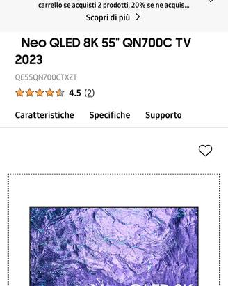 Tv NEO QLED 8k 55 qn700c samnsung nuova